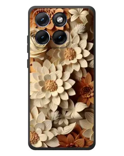 Чохол для Motorola Edge 70 Fusion Plus з картинкою «Бежевий флористичний декор»