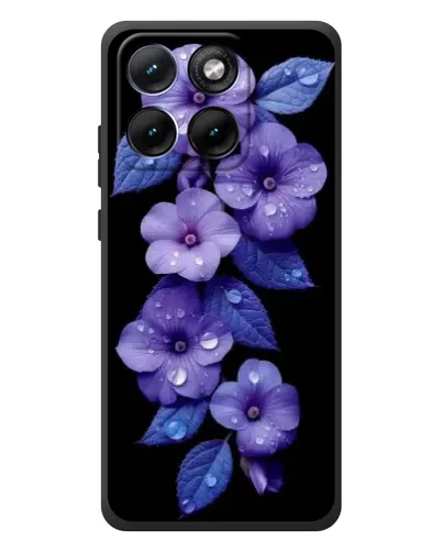 Чохол для Motorola Edge 70 Fusion Plus з картинкою «Фіолетові квіти з росою»