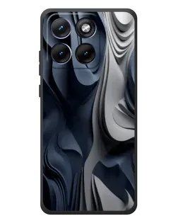 Чехол для Motorola Edge 70 Fusion Plus с картинкой «Объемные синие складки»