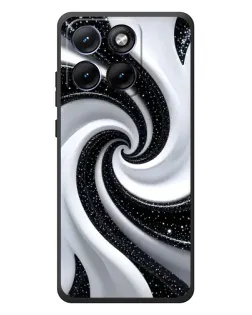 Чехол для Motorola Edge 70 Fusion Plus с картинкой «Черно-белая спираль»