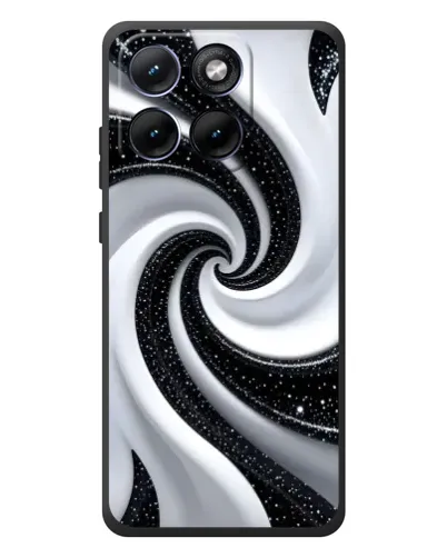 Чохол для Motorola Edge 70 Fusion Plus з картинкою «Чорно-біла спіраль»