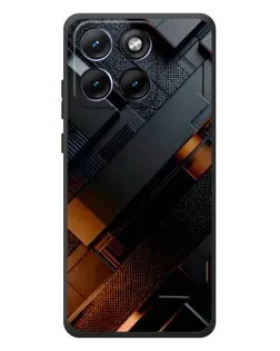 Чохол для Motorola Edge 70 Fusion Plus з картинкою «Чорні геометричні блоки»