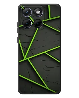 Чохол для Motorola Edge 70 Fusion Plus з картинкою «Зелені геометричні лінії»