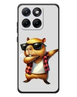 Чехол для Motorola Edge 70 Fusion Plus с картинкой «Капибара рэпер даб»