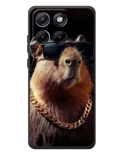 Чехол для Motorola Edge 70 Fusion Plus с картинкой «Капибара золотая цепь»