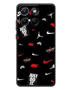 Чехол для Motorola Edge 70 Fusion с картинкой «Nike Mix Pattern»