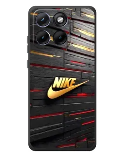 Чохол для Motorola Edge 70 Fusion з картинкою «Золотий Nike на металі»