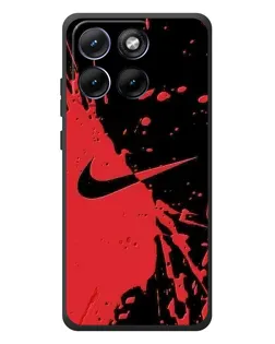 Чохол для Motorola Edge 70 Fusion з картинкою «Червоні бризки Nike»