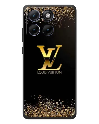 Чехол для Motorola Edge 70 Fusion с картинкой «LV — золотые искры»
