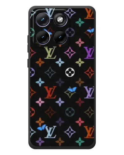 Чехол для Motorola Edge 70 Fusion с картинкой «Цветная монограмма LV»