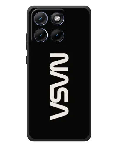 Чехол для Motorola Edge 70 Fusion с картинкой «NASA — вертикальный логотип»