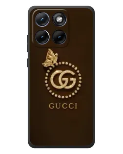 Чехол для Motorola Edge 70 Fusion с картинкой «Gucci — золотая бабочка»