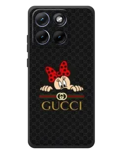 Чехол для Motorola Edge 70 Fusion с картинкой «Минни Маус Gucci — черный»