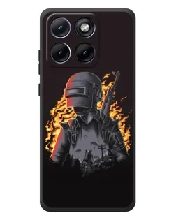 Чехол для Motorola Edge 70 Fusion с картинкой «PUBG — огненный силуэт»