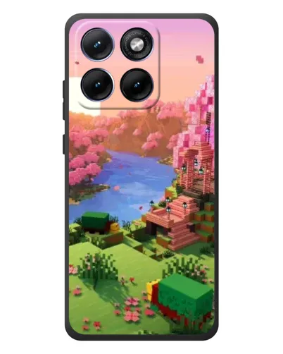 Чехол для Motorola Edge 70 Fusion с картинкой «Розовое дерево Minecraft»