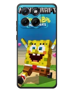 Чехол для Motorola Edge 70 Fusion с картинкой «Губка Боб Minecraft»