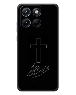 Чехол для Motorola Edge 70 Fusion с картинкой «Графический крест Jesus»