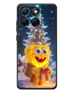 Чохол для Motorola Edge 70 Fusion з картинкою «Різдвяний Спанч Боб»