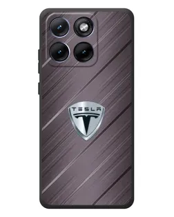 Чехол для Motorola Edge 70 Fusion с картинкой «Металлическая текстура Tesla»