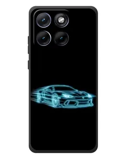 Чехол для Motorola Edge 70 Fusion с картинкой «Неоновый контур Lamborghini»