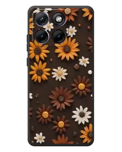 Чехол для Motorola Edge 70 Fusion с картинкой «Узор из маленьких подсолнухов»