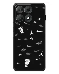 Чехол для Motorola Edge 70 Max с картинкой «Nike Black Pattern»