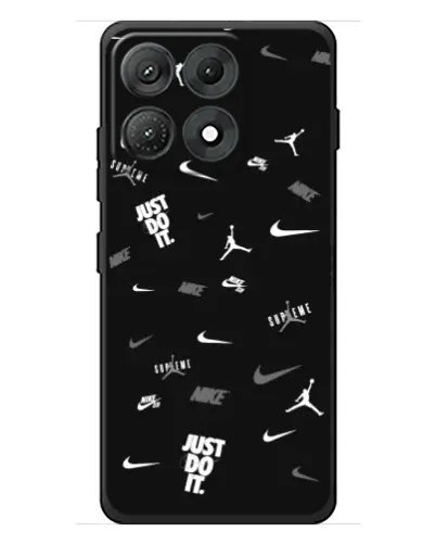 Чехол для Motorola Edge 70 Max с картинкой «Nike Black Pattern»
