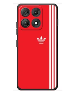 Чехол для Motorola Edge 70 Max с картинкой «Красный минимализм Adidas»