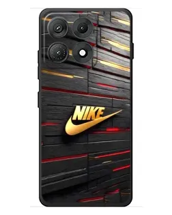 Чехол для Motorola Edge 70 Max с картинкой «Золотой Nike на металле»
