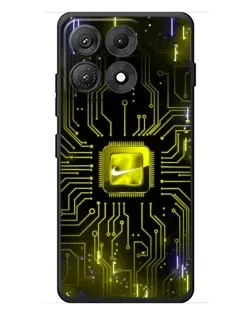 Чехол для Motorola Edge 70 Max с картинкой «Nike — золотая искра»