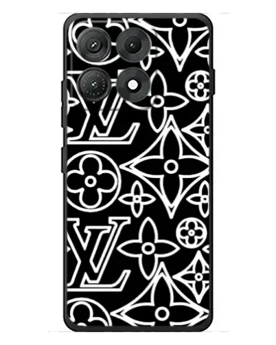 Чехол для Motorola Edge 70 Max с картинкой «Черно-белый узор LV»