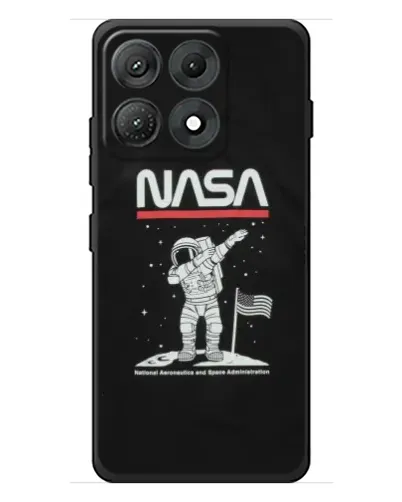 Чехол для Motorola Edge 70 Max с картинкой «NASA — шагаем по Луне»