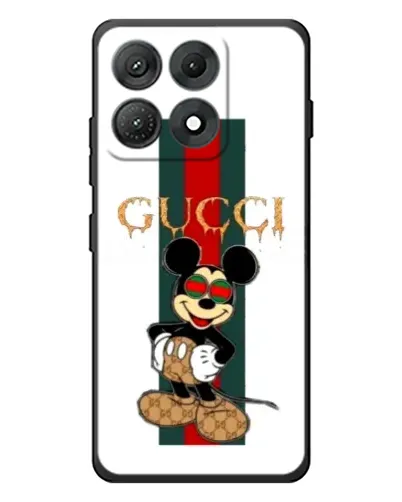 Чехол для Motorola Edge 70 Max с картинкой «Микки Маус Gucci — полосы»