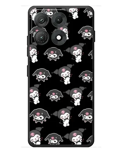 Чехол для Motorola Edge 70 Max с картинкой «Черный паттерн Kuromi»
