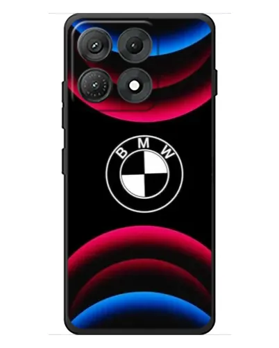 Чехол для Motorola Edge 70 Max с картинкой «Логотип BMW и неоновые дуги»