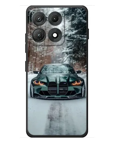 Чехол для Motorola Edge 70 Max с картинкой «BMW в зимнем лесу»