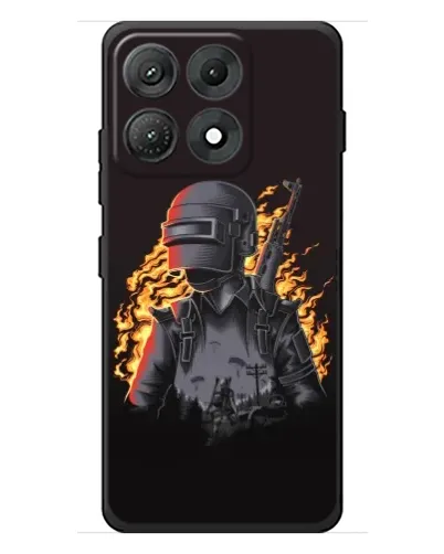 Чехол для Motorola Edge 70 Max с картинкой «PUBG — огненный силуэт»