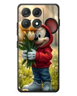 Чехол для Motorola Edge 70 Max с картинкой «Микки с тюльпанами»