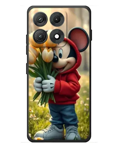 Чехол для Motorola Edge 70 Max с картинкой «Микки с тюльпанами»