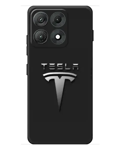 Чехол для Motorola Edge 70 Max с картинкой «Стальной логотип Tesla»