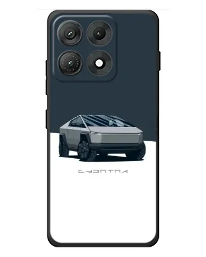 Чехол для Motorola Edge 70 Max с картинкой «Серебристый Cybertruck Tesla»