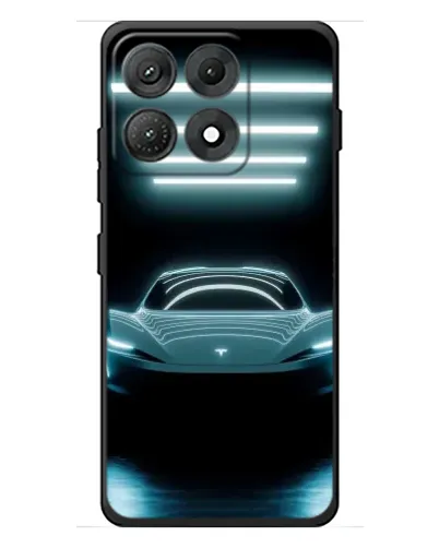 Чехол для Motorola Edge 70 Max с картинкой «Tesla в неоне»