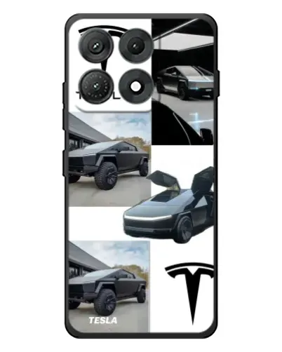 Чехол для Motorola Edge 70 Max с картинкой «Коллаж Cybertruck Tesla»