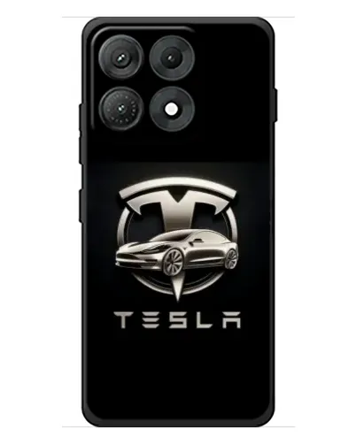 Чехол для Motorola Edge 70 Max с картинкой «Tesla — серебристое авто»