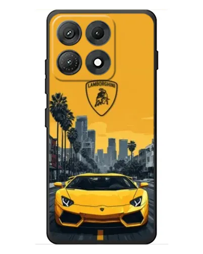 Чехол для Motorola Edge 70 Max с картинкой «Желтый Lamborghini город»