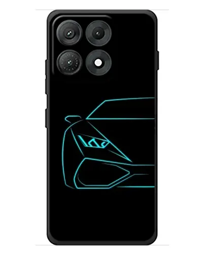 Чехол для Motorola Edge 70 Max с картинкой «Голубой силуэт Lamborghini»
