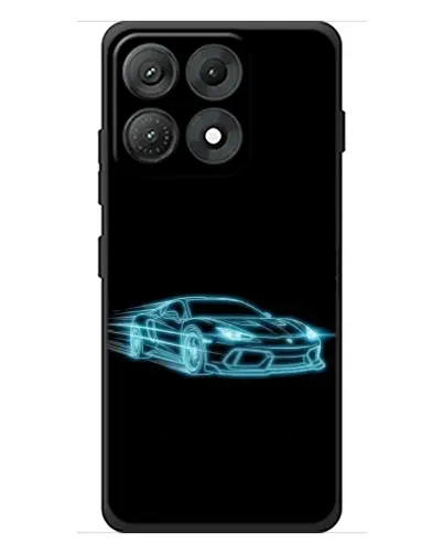 Чехол для Motorola Edge 70 Max с картинкой «Неоновый контур Lamborghini»