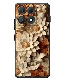 Чехол для Motorola Edge 70 Max с картинкой «Бежевый флористический декор»
