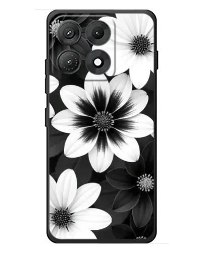 Чехол для Motorola Edge 70 Max с картинкой «Монохромные астры»