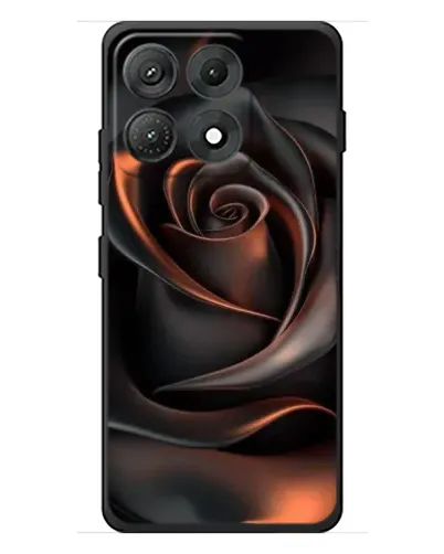 Чехол для Motorola Edge 70 Max с картинкой «Шелковая черная роза»